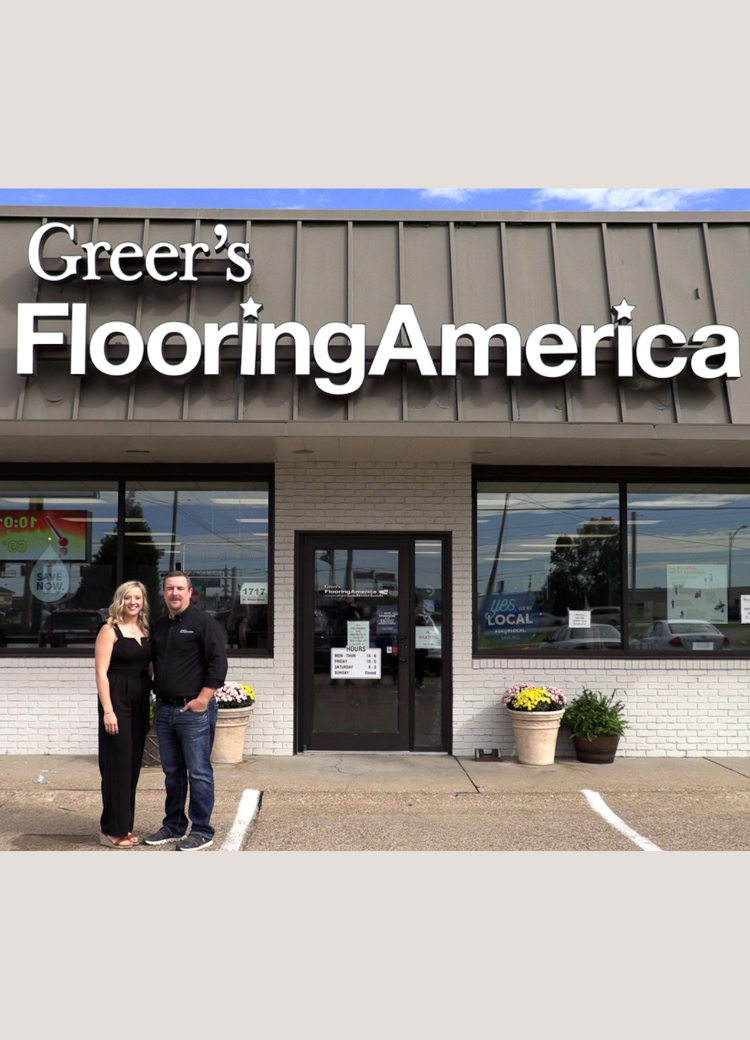 Greer flooring America storefront owners