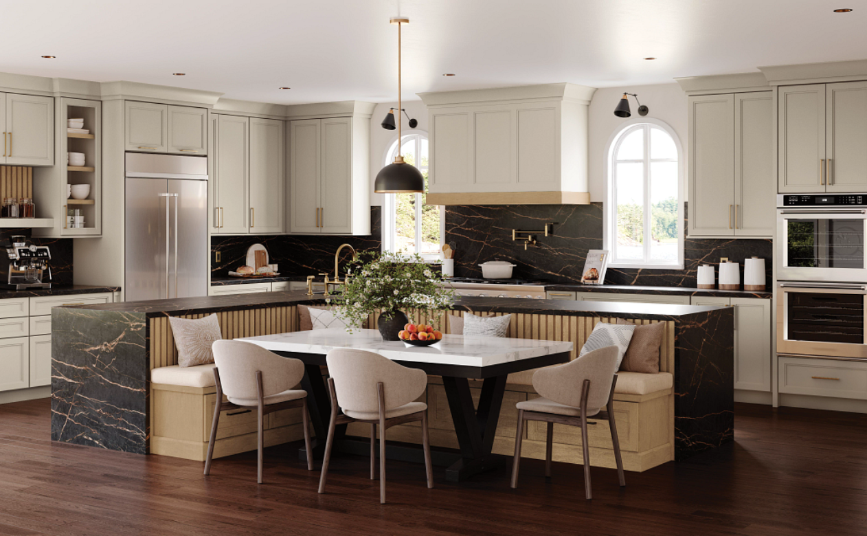 Masterpiece kitchen with bench seating