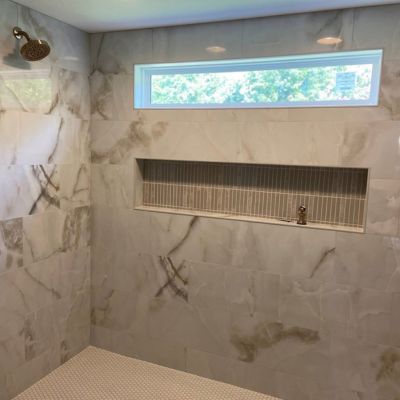 custom shower tile design by Greer's Flooring America