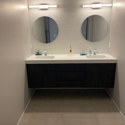 bathroom vanity design by Greer's Flooring America