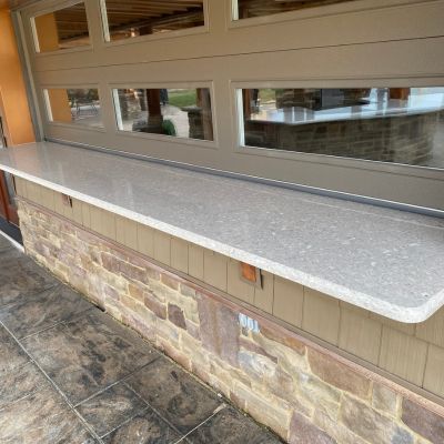 garage bar countertop in Evansville, IN, by Greer's Flooring America