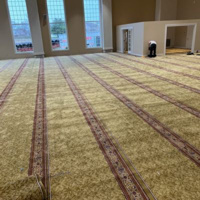 commercial patterned carpets in a Evansville church