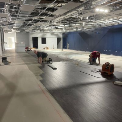 installing commercial vinyl floors in a Evansville space